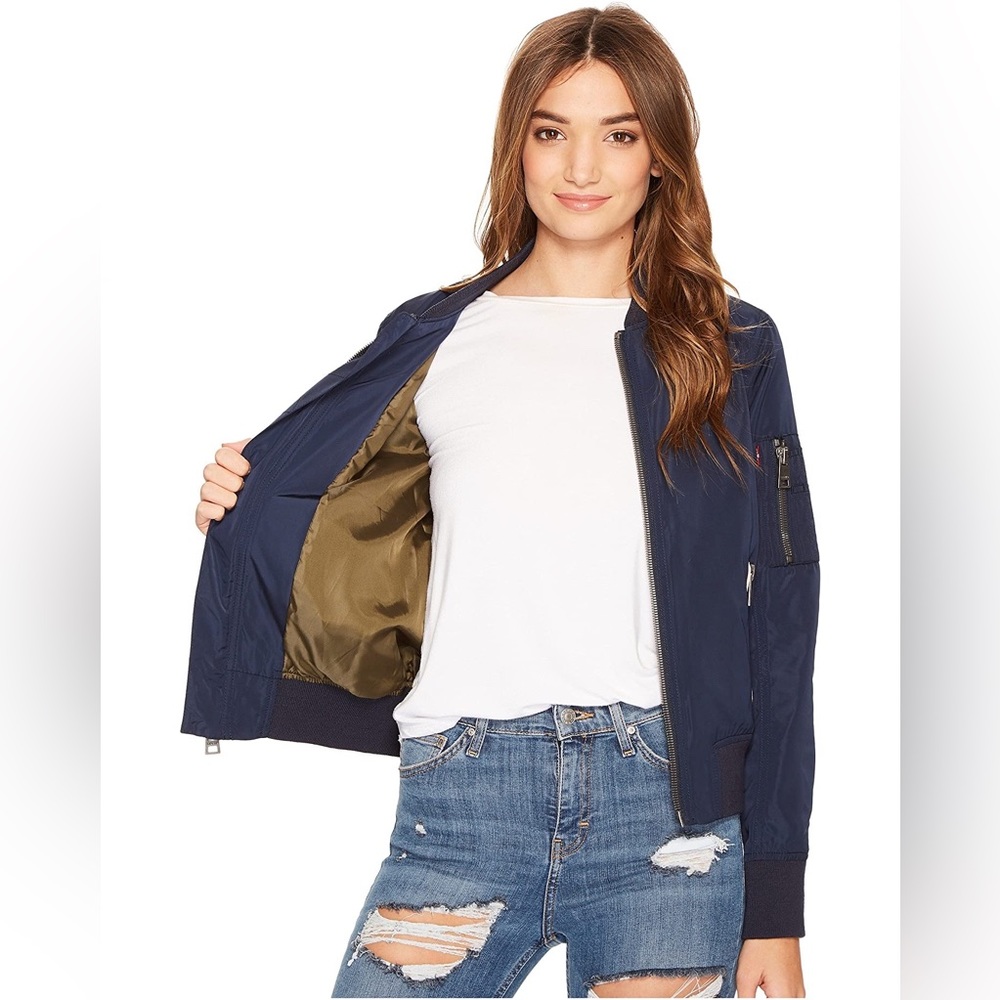 Levi’s Flight Bomber Jacket in Navy Size M - Picture 4 of 16